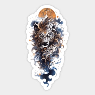 A chinese lion and zodiac stars Sticker